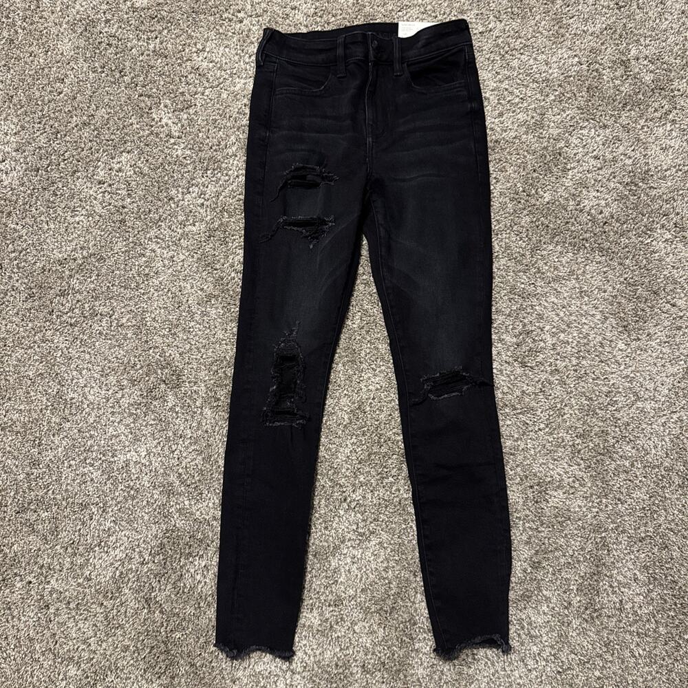 American Eagle Super Stretch Distressed Super High Rise Jegging Women Sz 4 27W